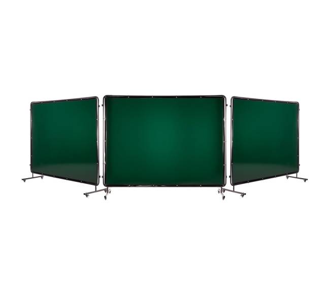 Suvirinimo uždanga su rėmu, tamsiai žalia9