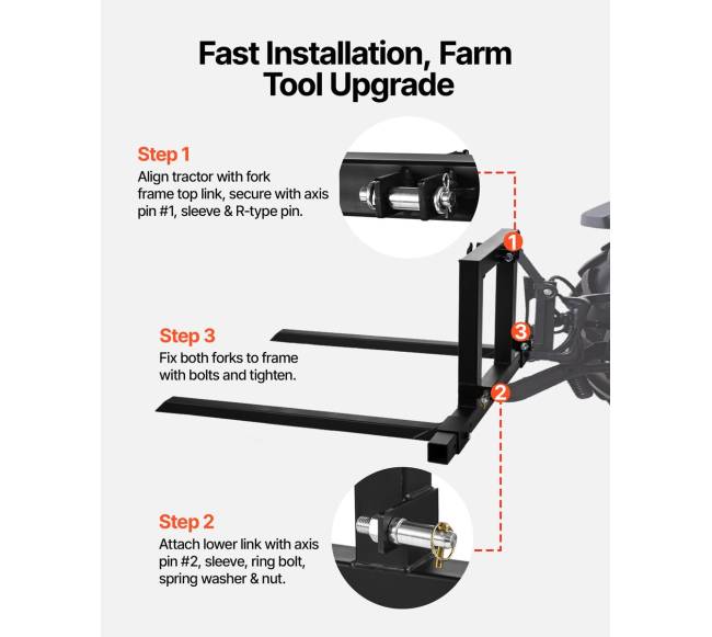 3 taškų traktoriniai šakės su apkaba5