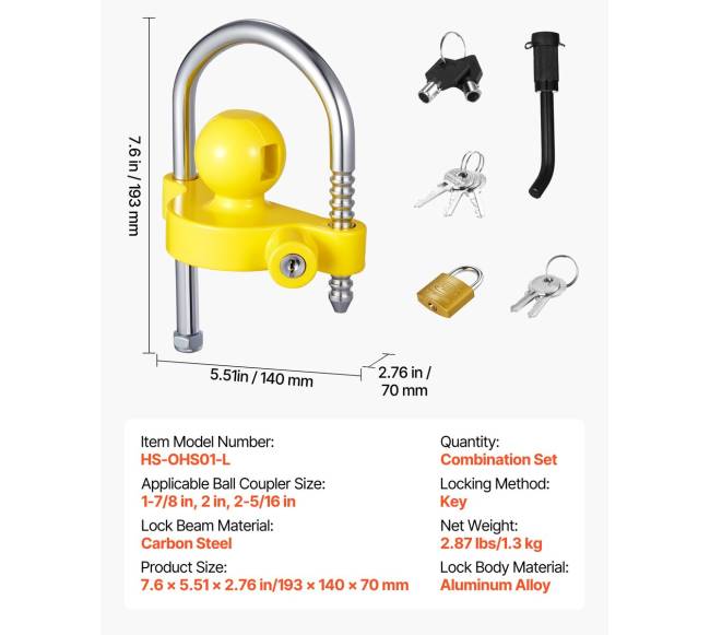 Priekabos spynos rinkinys, reguliuojamo aukščio6