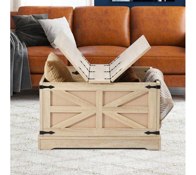 Dviejų lygių rataninis kavos staliukas7