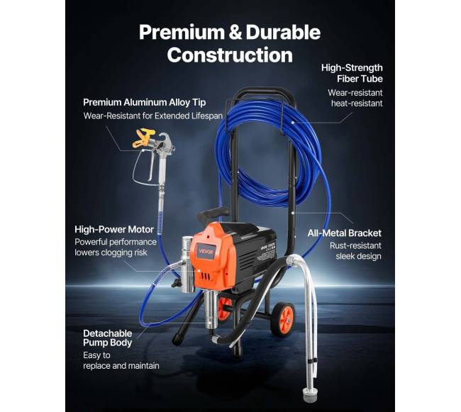 Beorė dažymo mašina 1500W, 3300PSI su vežimėliu5