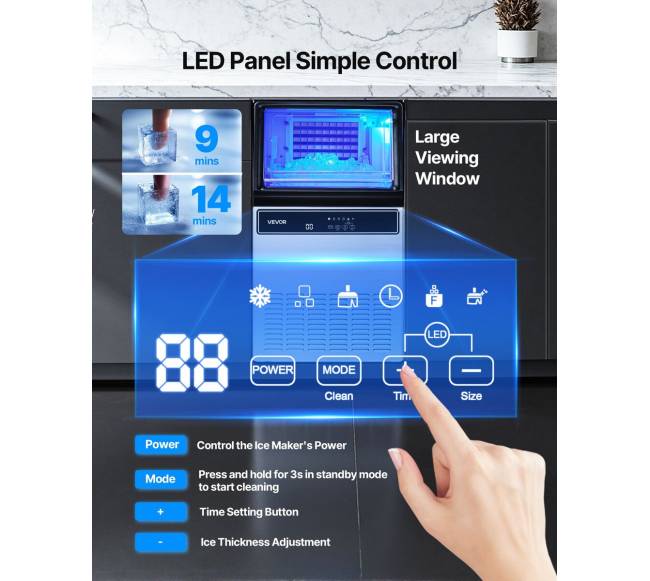 Kompaktiška ledo gaminimo mašina, 59 kgd2