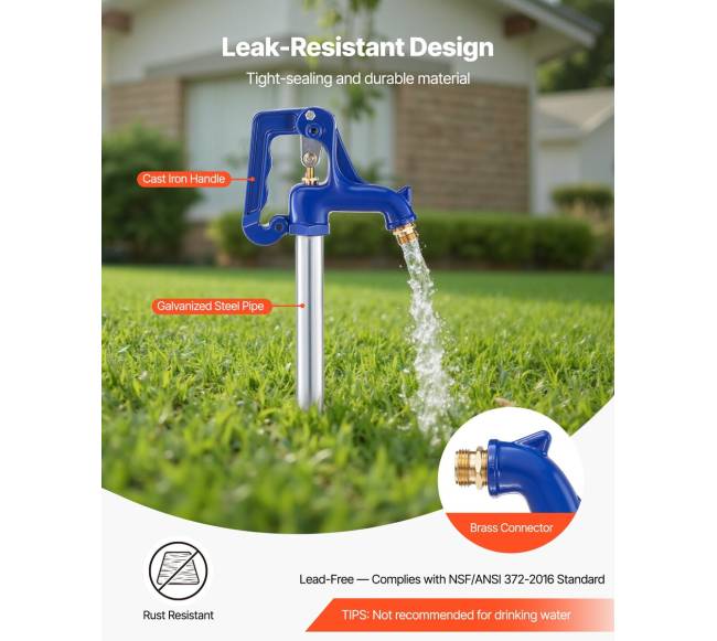 Atsparus šalčiui lauko hidrantai, 1280 mm kiemo čiaupas2