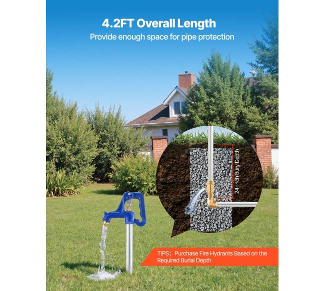 Atsparus šalčiui lauko hidrantai, 1280 mm kiemo čiaupas5