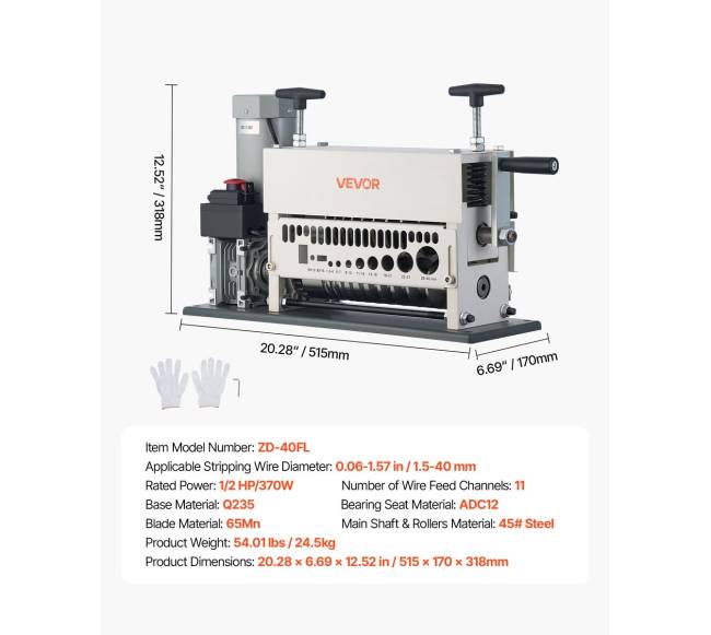Elektrinis laidų nuėmimo įrenginys, 1.5-40 mm6