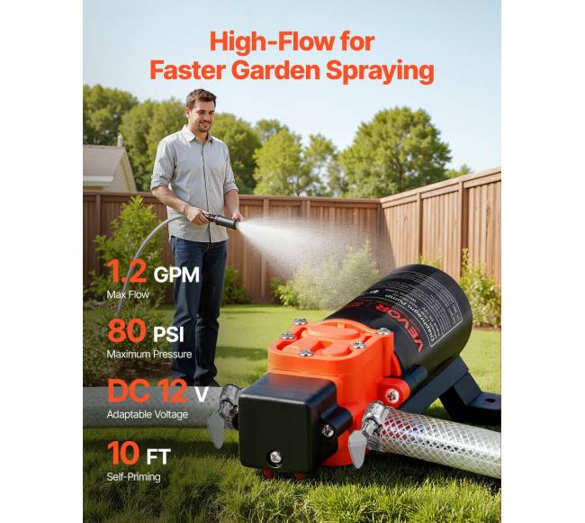 Vandens slėgio siurblys, 12V, 80 PSI, 4,5 lmin1