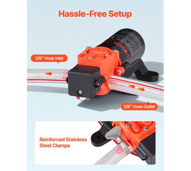 Vandens slėgio siurblys, 12V, 80 PSI, 4,5 lmin3