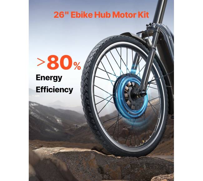 1000 W elektrinio dviračio konversijos rinkinys 48V 26" priekinis ratas2