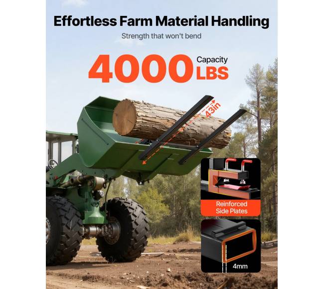 Traktoriaus šakių priedai 1814 kg, juodi1