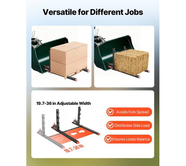Traktoriaus šakių priedai 1814 kg, juodi3