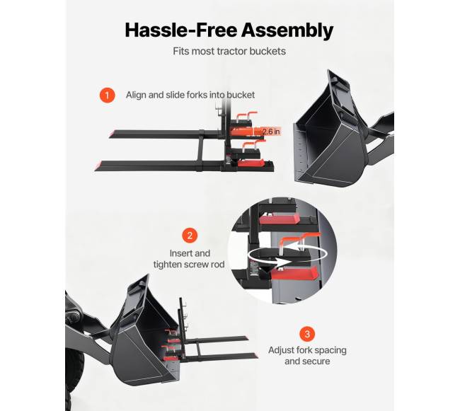 Traktoriaus šakių priedai 1814 kg, juodi4