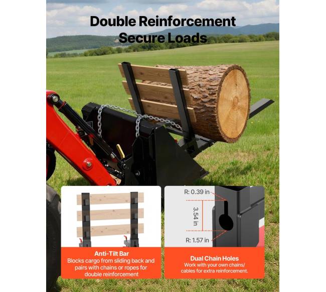 Traktoriaus šakių priedai 1814 kg, juodi5