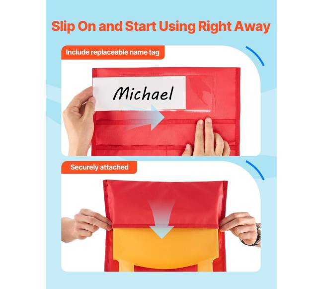 Klasės kėdės kišenės, 12 vnt., su vardo žyma4