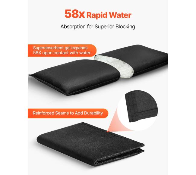 Potvynių pralaidos maišai, 6 vnt., 830 x 430 mm2