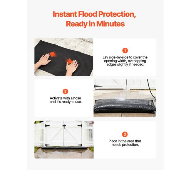 Potvynių pralaidos maišai, 6 vnt., 830 x 430 mm3