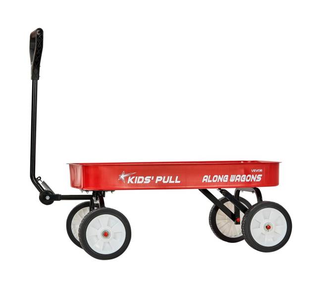 Vaikų vežimėlis su rankena 101 cm, raudonas8
