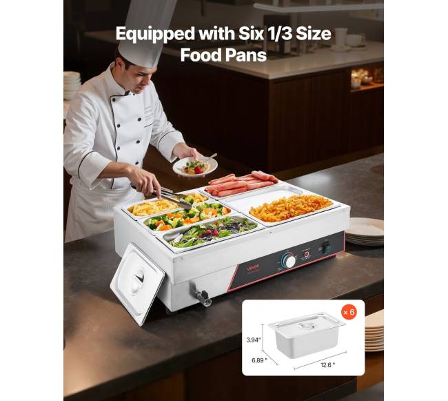 Elektrinis maisto šildytuvas iš nerūdijančio plieno, 1500W2