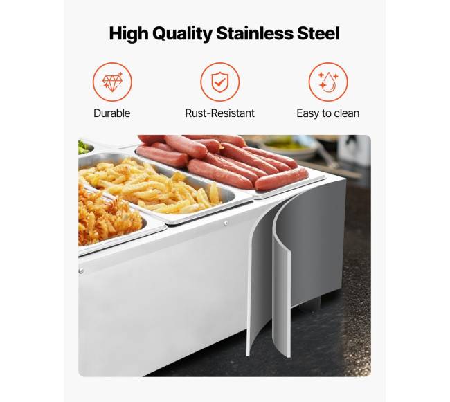 Elektrinis maisto šildytuvas iš nerūdijančio plieno, 1500W3