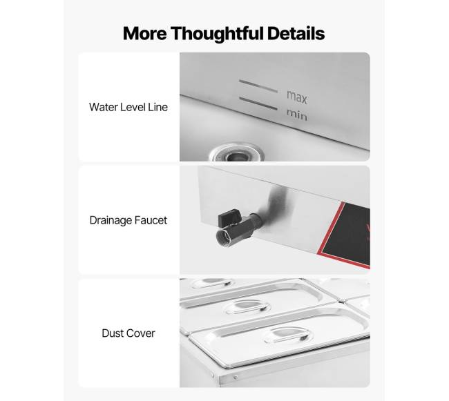 Elektrinis maisto šildytuvas iš nerūdijančio plieno, 1500W5