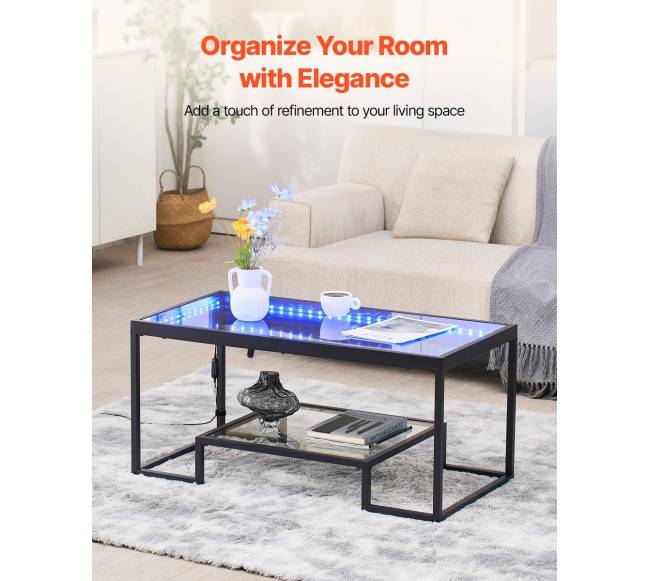 Stiklinis kavos staliukas su apšvietimu1