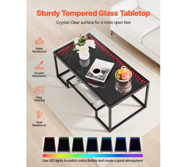 Stiklinis kavos staliukas su apšvietimu4