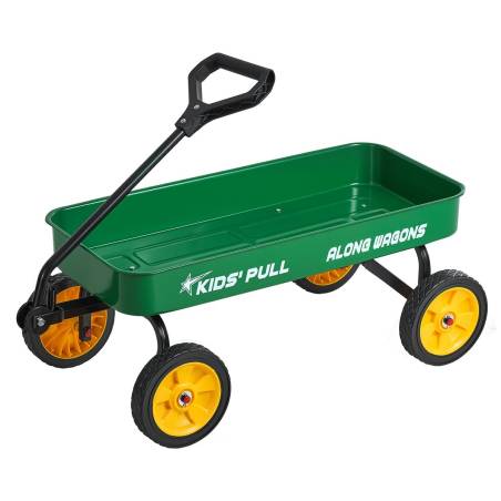 Vaikų vagonėlis su rankena, 101 cm, žalias0
