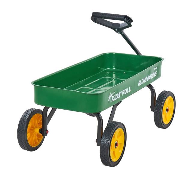 Vaikų vagonėlis su rankena, 101 cm, žalias9