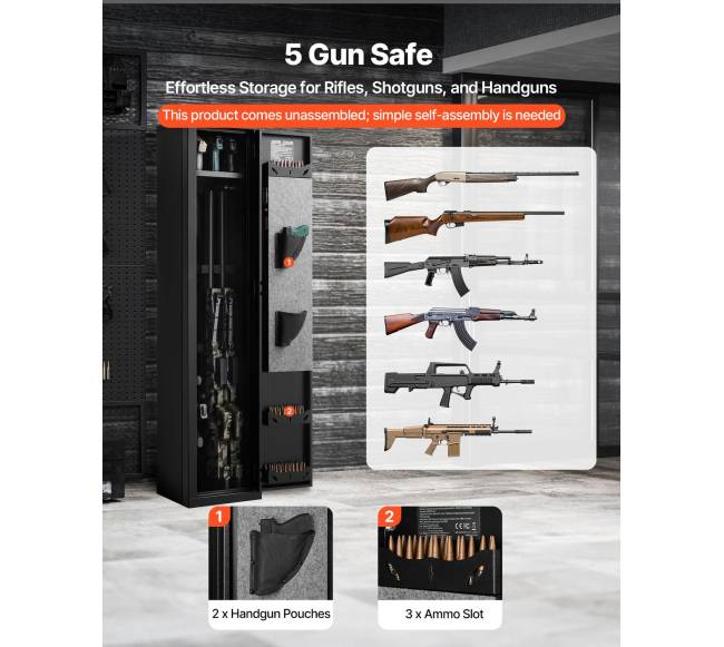 Šaunamųjų ginklų seifas su pirštų antspaudu1