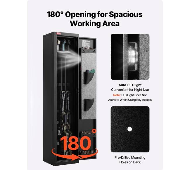 Šaunamųjų ginklų seifas su pirštų antspaudu5