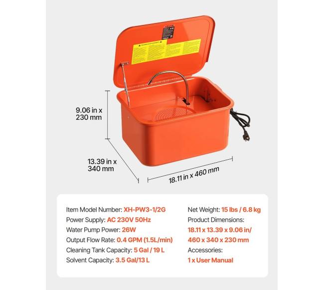 19l dalių plovimo įrenginys su 13l talpa6