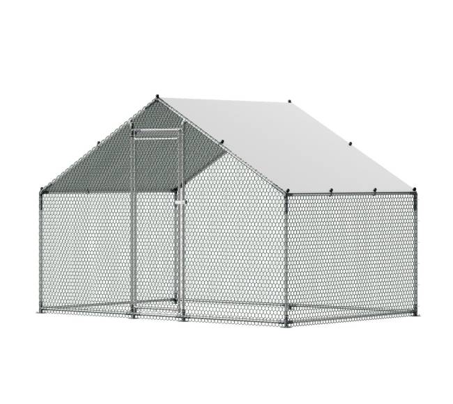 Metalinė vištidė su stogu ir užraktu0