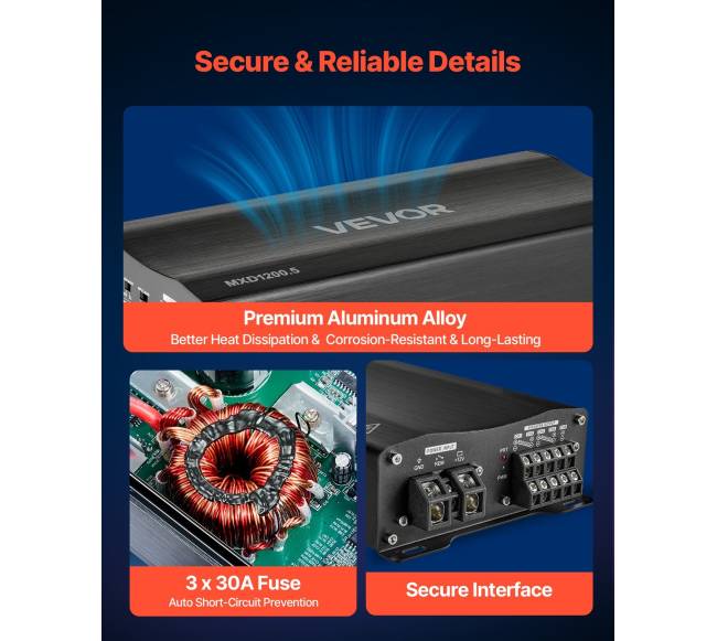 Automobilinis 5 kanalų garso stiprintuvas4