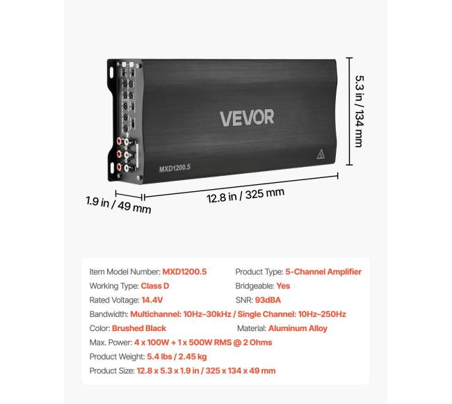 Automobilinis 5 kanalų garso stiprintuvas6