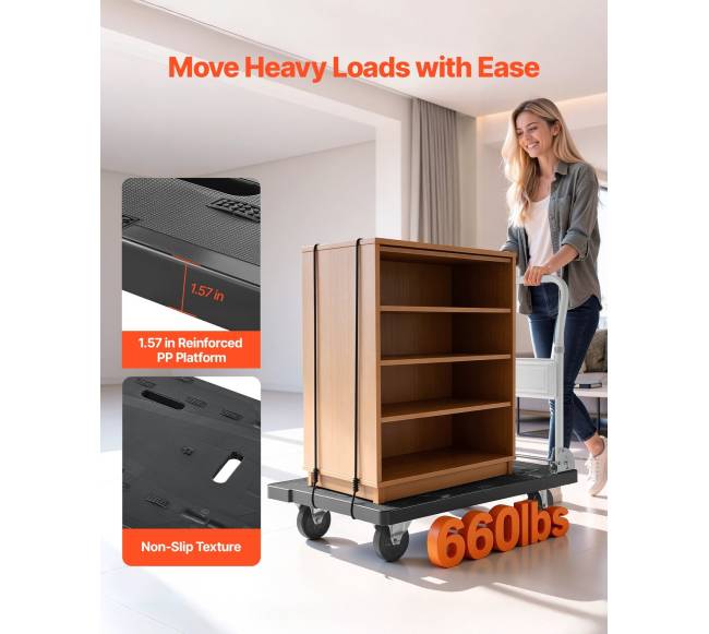 Sulankstomas vežimėlis su pasukamais ratukais, 299 kg1