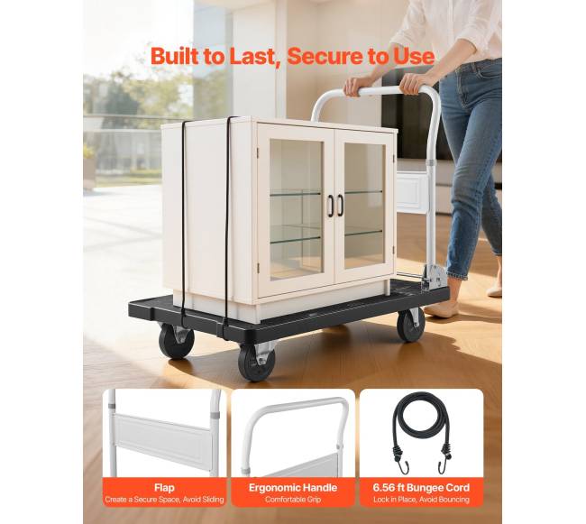 Sulankstomas vežimėlis su pasukamais ratukais, 299 kg4