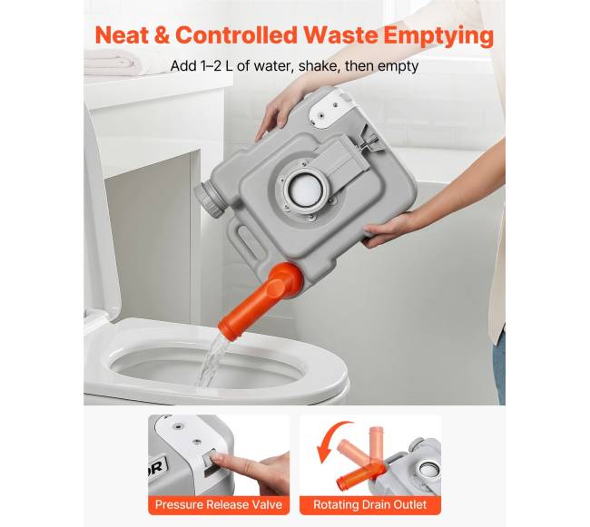 Nešiojamas tualetas, 20L talpos bakas, 120 praplovimų5