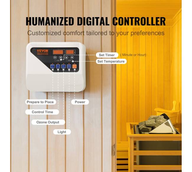 6KW elektrinė sauna su skaitmeniniu valdikliu 5-9 m³3