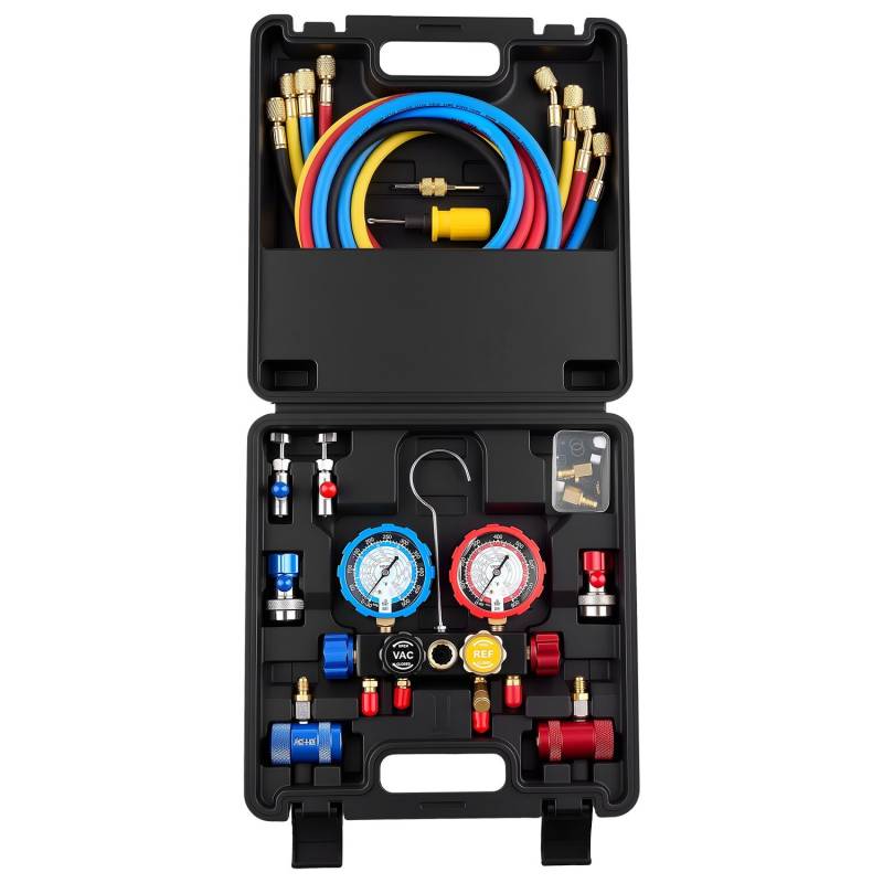 AC kolektoriaus manometrų rinkinys šaldymo sistemoms0