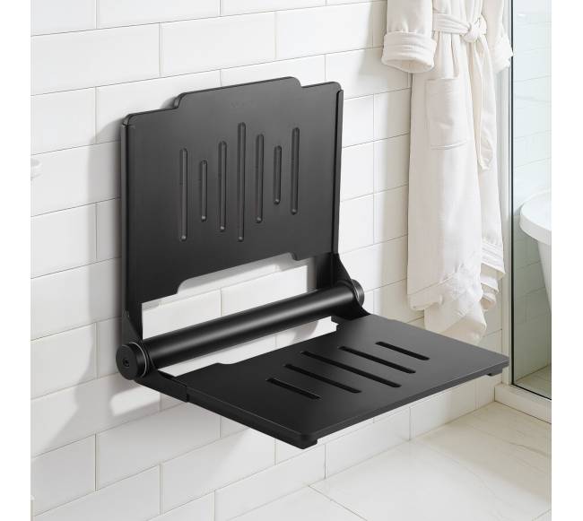 Sulankstoma dušo kėdė su atlošu montuojama ant sienos7