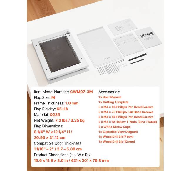 Vidutinio dydžio naminių gyvūnų durys su magnetiniais sklendėmis6