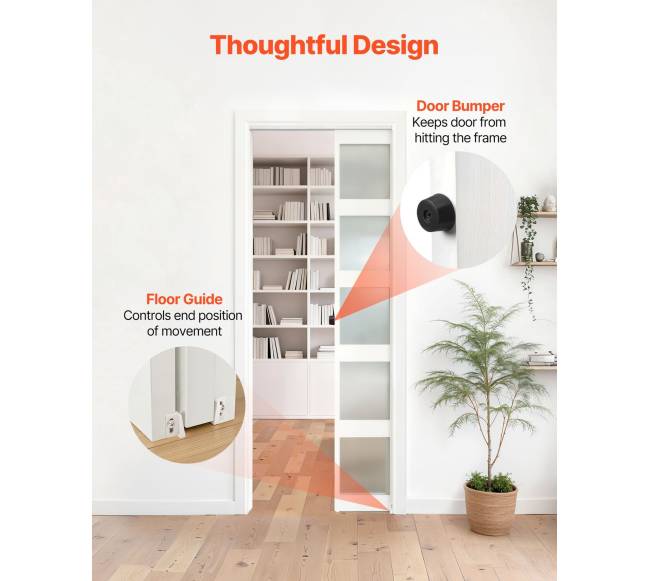 Stumdomų durų bėgio komplektas su tylia uždarymo sistema4