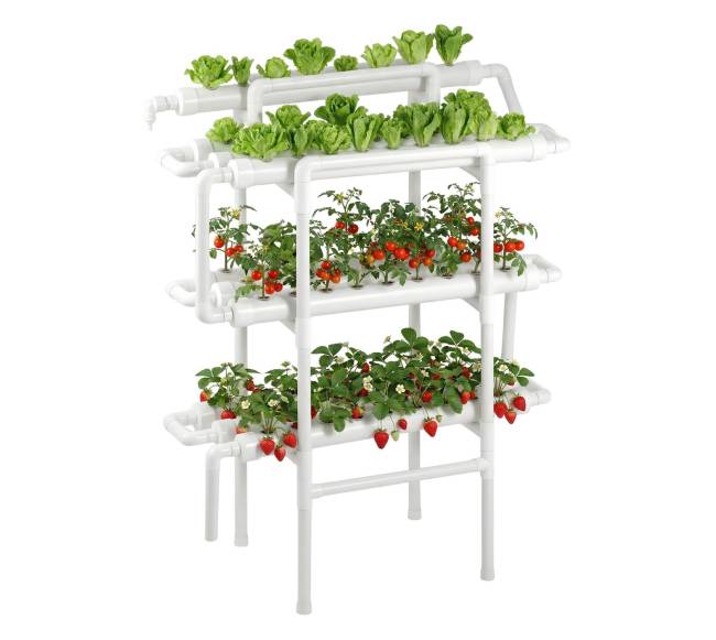 Hidroponikos auginimo sistema su UPVC vamzdžiais0