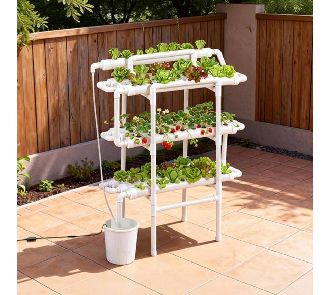 Hidroponikos auginimo sistema su UPVC vamzdžiais7