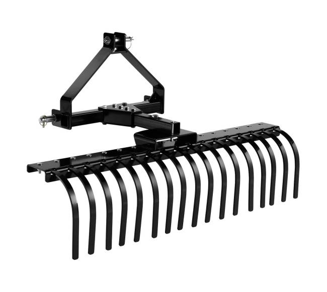 127 cm kraštovaizdžio grėblys, 17 plieninių dantų0