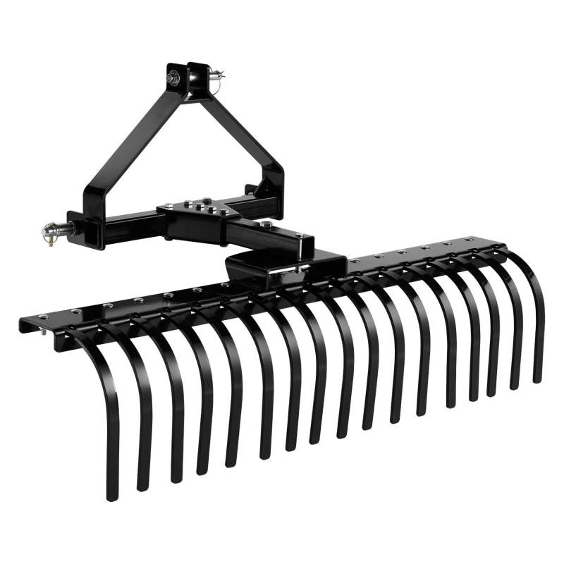 127 cm kraštovaizdžio grėblys, 17 plieninių dantų0