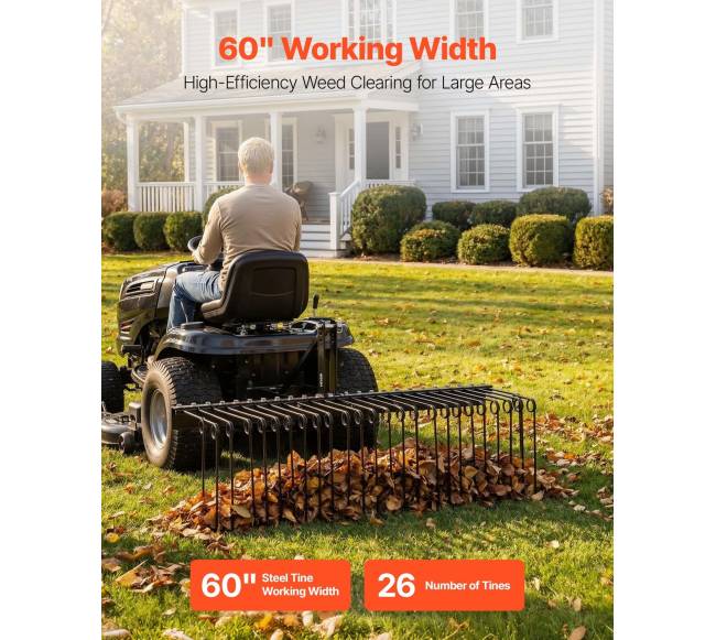 150 cm priekaba traukiama kraštovaizdžio grėblys1