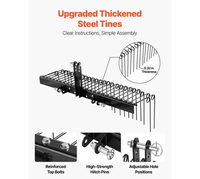 150 cm priekaba traukiama kraštovaizdžio grėblys2