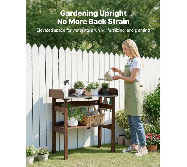 Sodinimo stalas su lentynomis ir kablėliais1