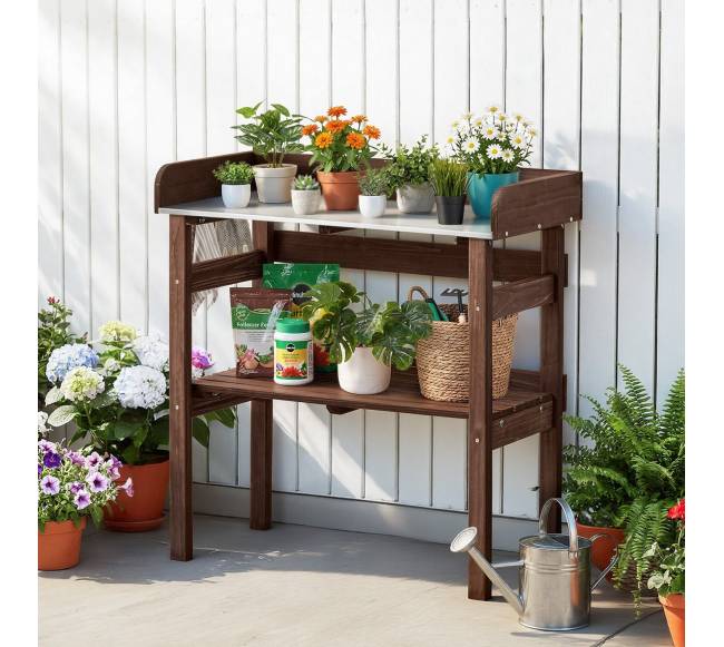 Sodinimo stalas su lentynomis ir kablėliais7