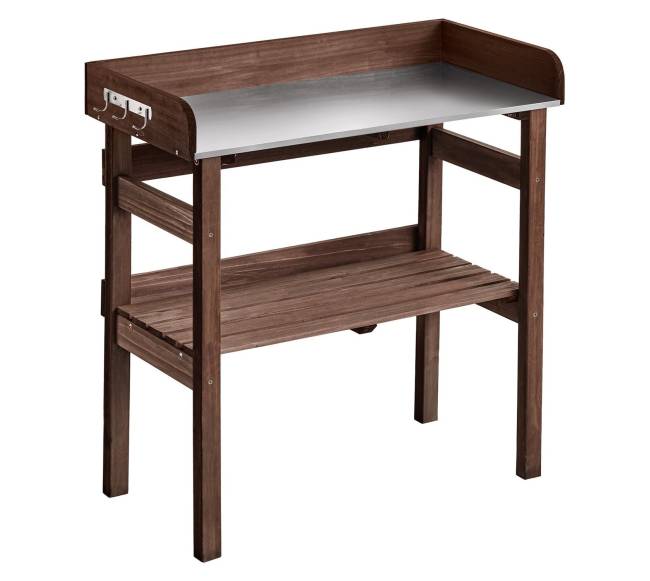 Sodinimo stalas su lentynomis ir kablėliais8